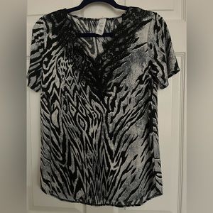 NWOT Black and White Blouse